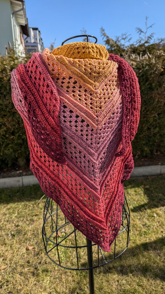 Dreieckstuch/Dirndl-Tuch "Rosenrot"